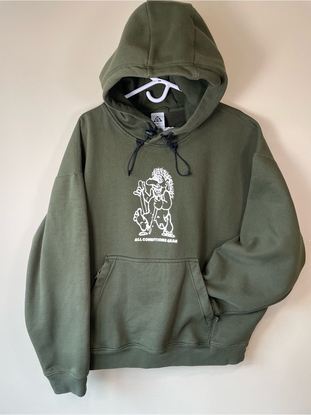 Nike ACG Therma-FIT “Troll” Graphic heavyweight hoodie - olive green size XL